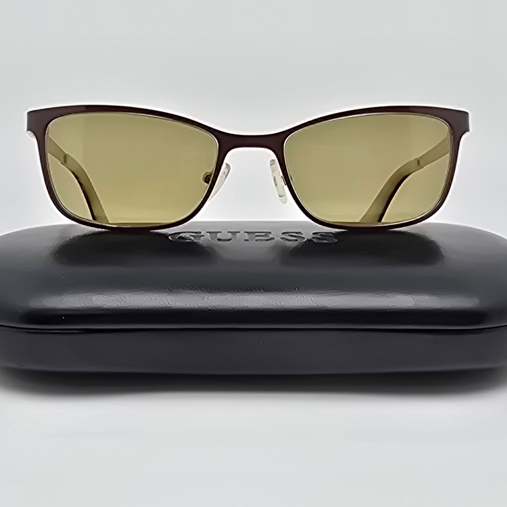 Guess Gu2516-3 048 Brown On Gold Cat Eye Eyeglasses Frame W/ Flexhinge And Case